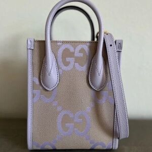 Gucci Jumbo GG Lilac Light Purple Mini Tote Bag  671623